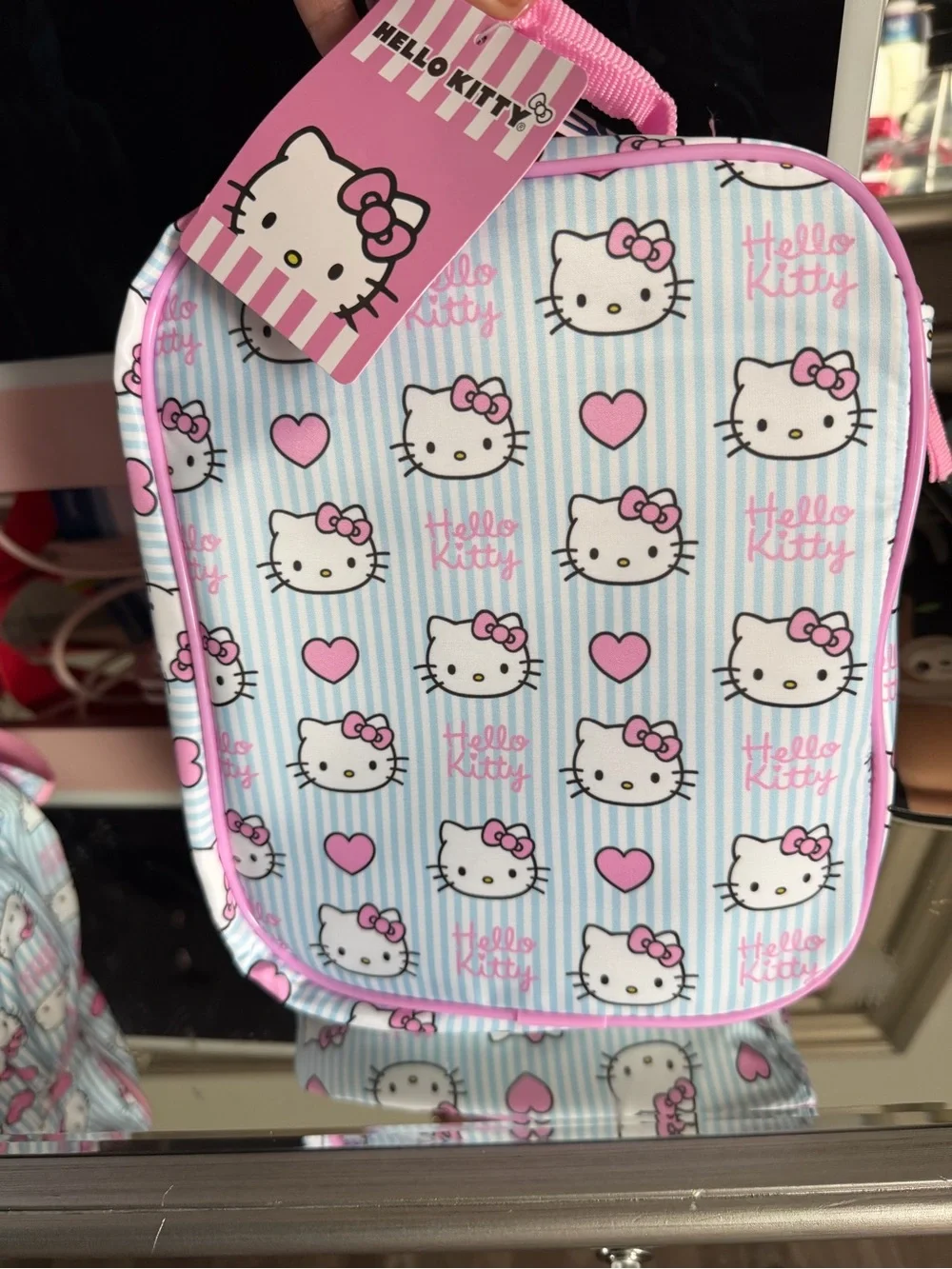 Sanrio Kids Backpack & Lunch Bag Set — Pink & Light Blue Hello Kitty